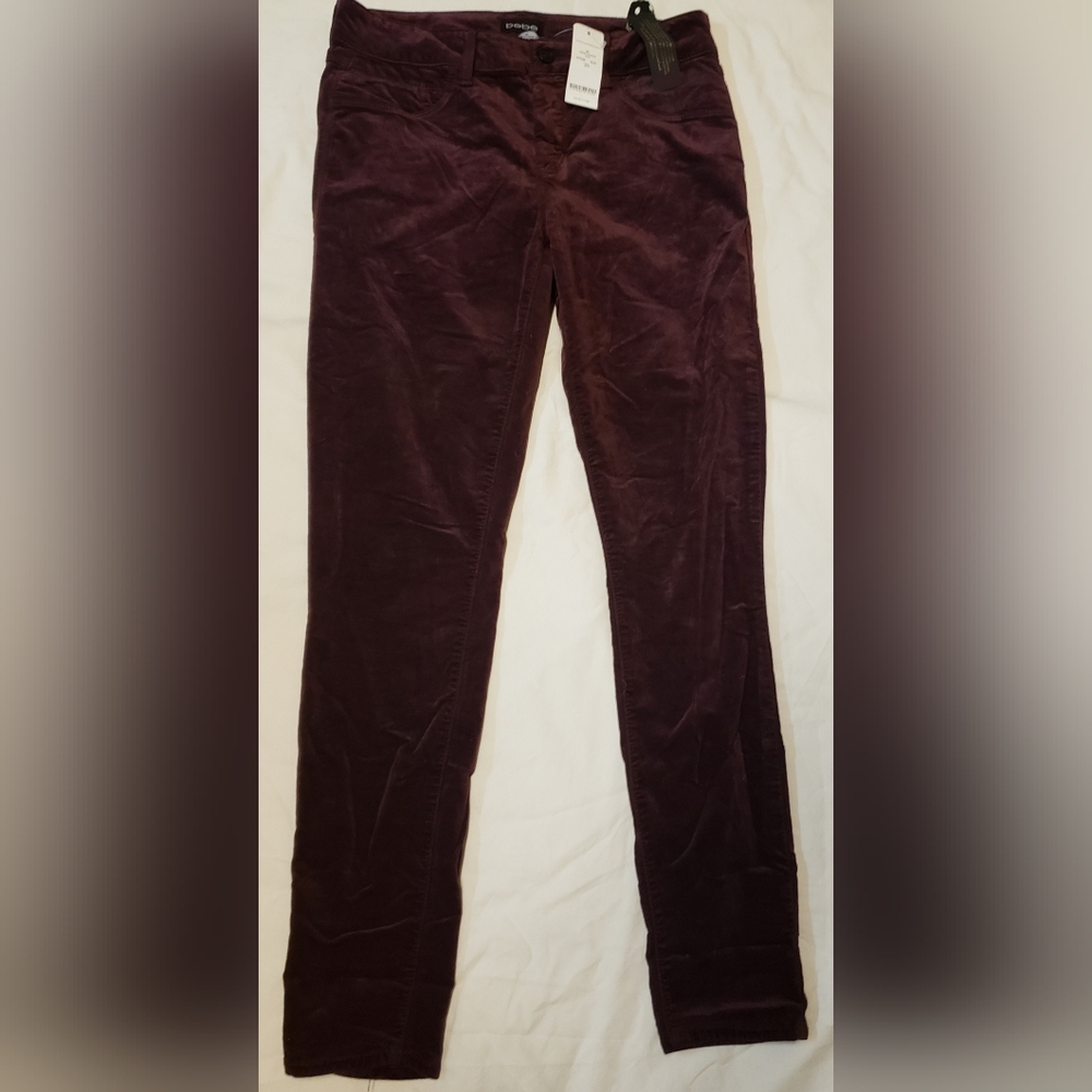 bebe Velveteen Heartbreaker skinny women long pants size 30